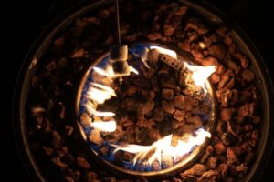 fire element backyard all season visionary landscaping